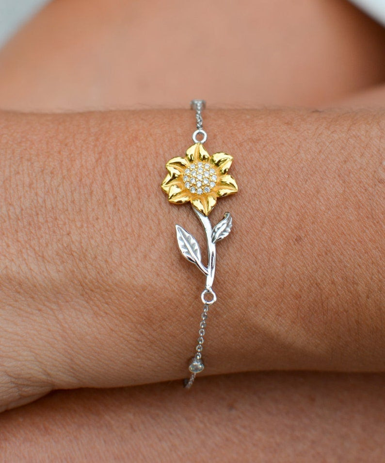 Mothers Day Bracelet I Will Like You For Always Custom Sunflower Bracelet